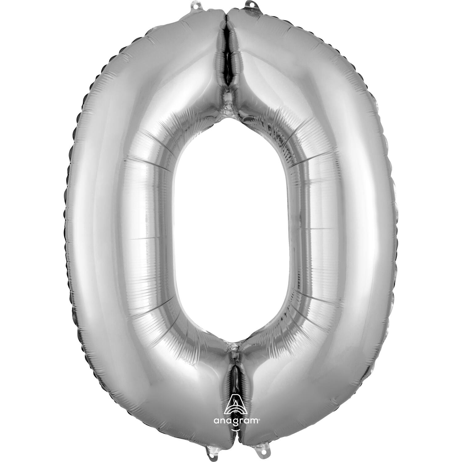 Foil Balloon - Number - 0 - Silver - 86 cm